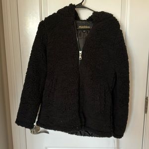 Madden Sherpa Hooded Jacket NWT Black